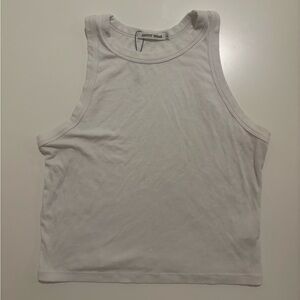 AnyFit Wear Womens White Ribbed Tank Top